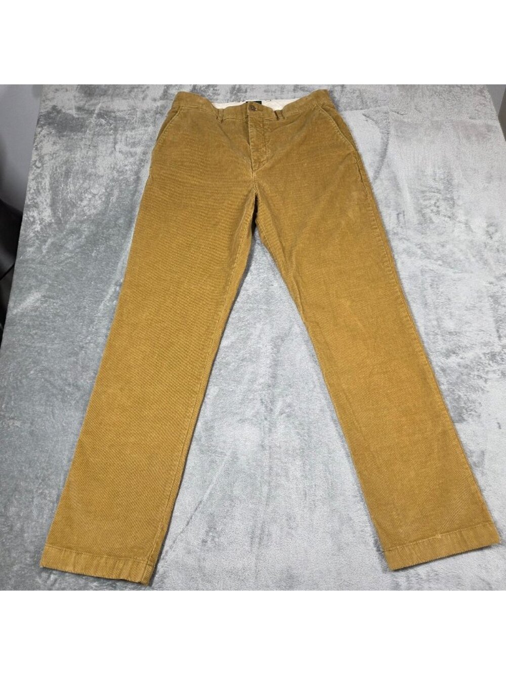 J Crew Pants Mens 33X34 Goldenrod Straight Broken In Stretch Corduroy READ